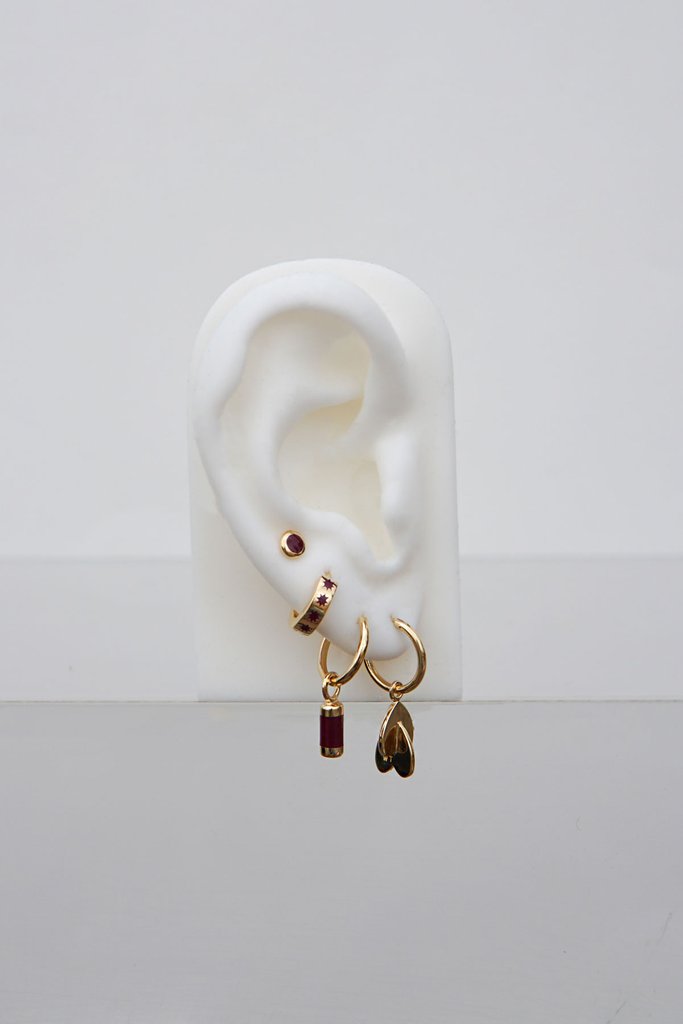 Bordeaux Rose Stud Earring in Gold