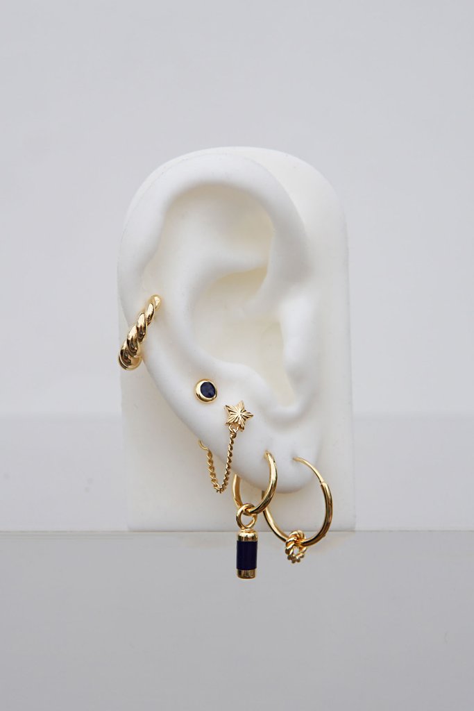 Double Twisted Hoop Earring in Gold