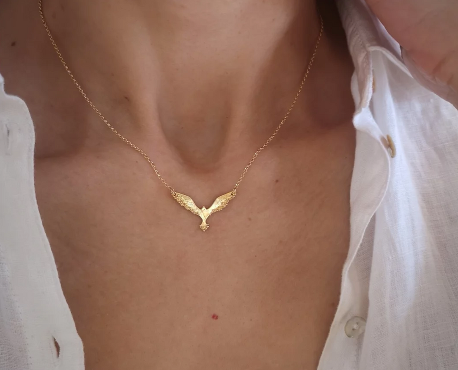Avis Bird Necklace in Gold