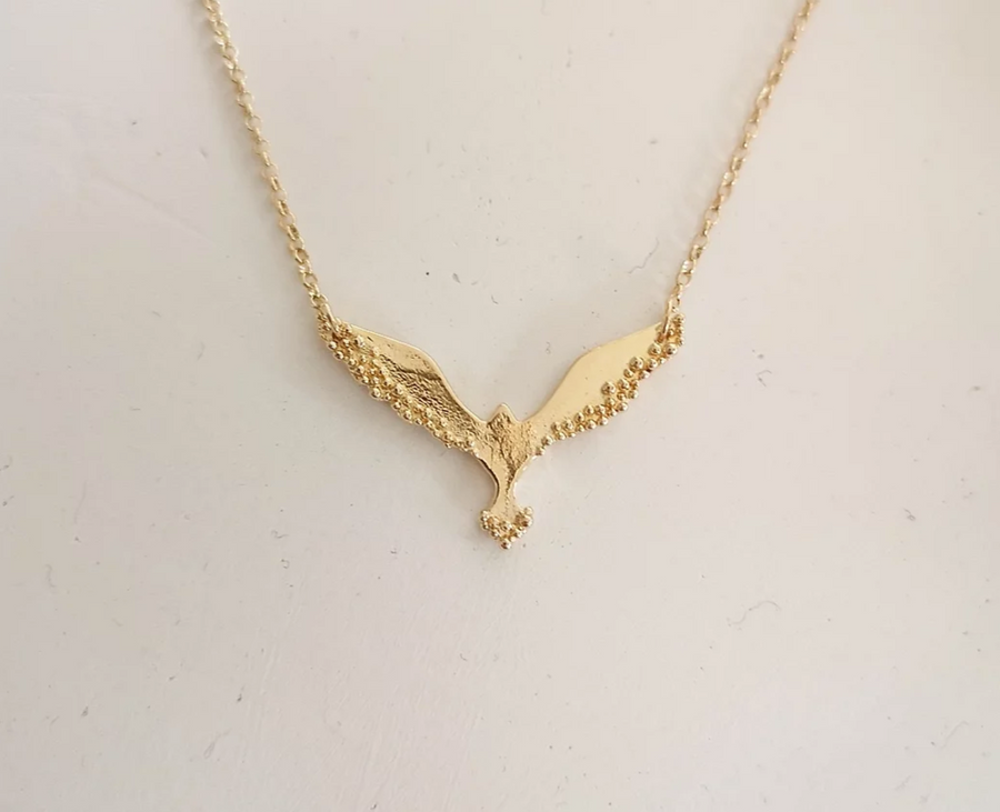 Avis Bird Necklace in Gold