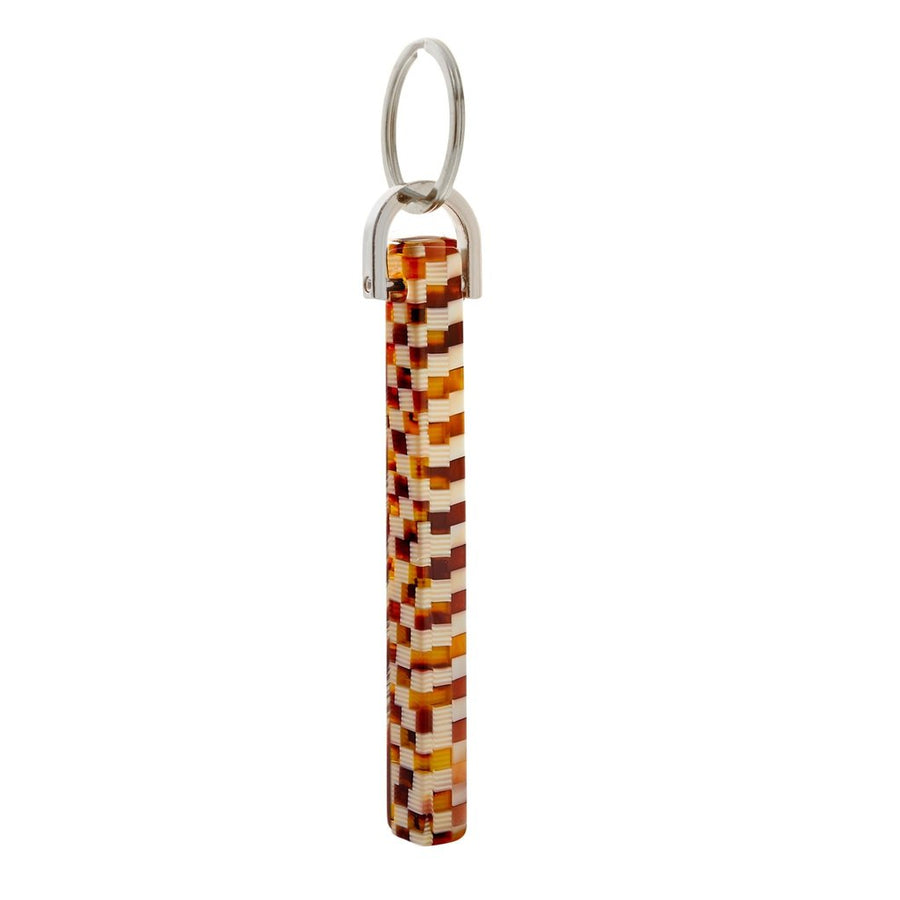 Bar Keychain in Tortoise Checker