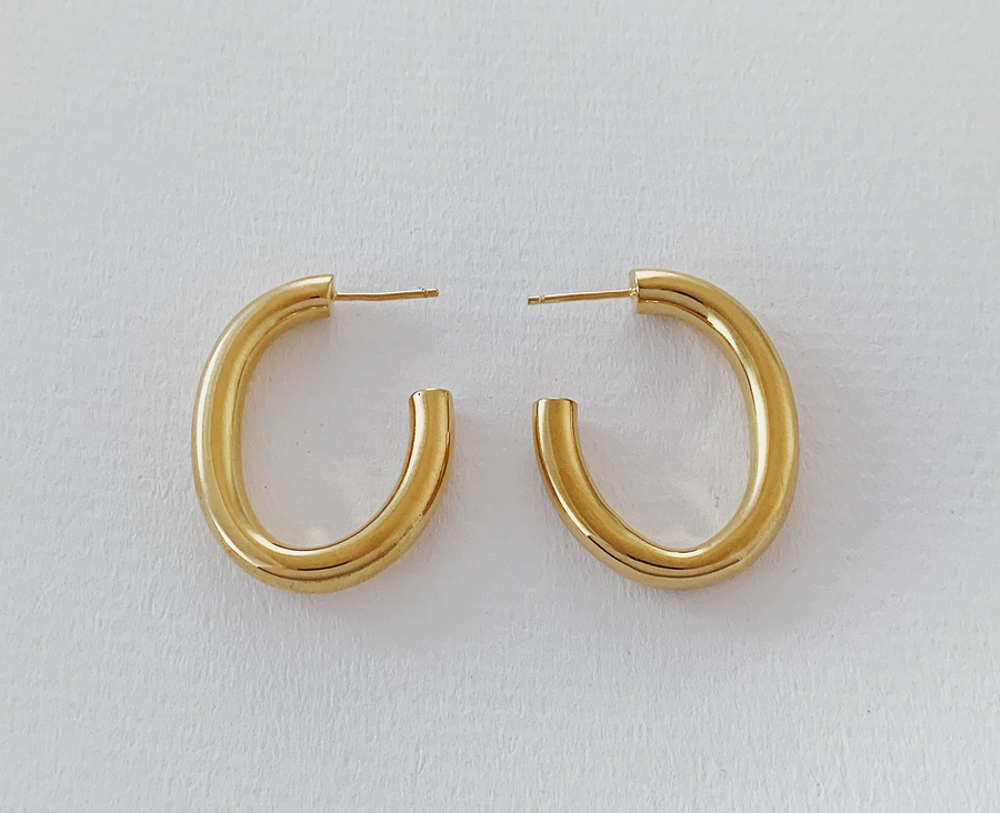 Big Hoops Oval in Gold