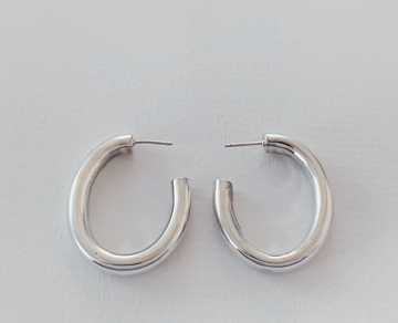 Big Hoops Oval in Silver