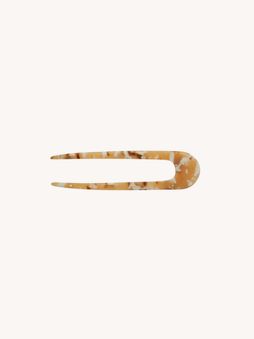 French Hair Pin in Mango Tortoise