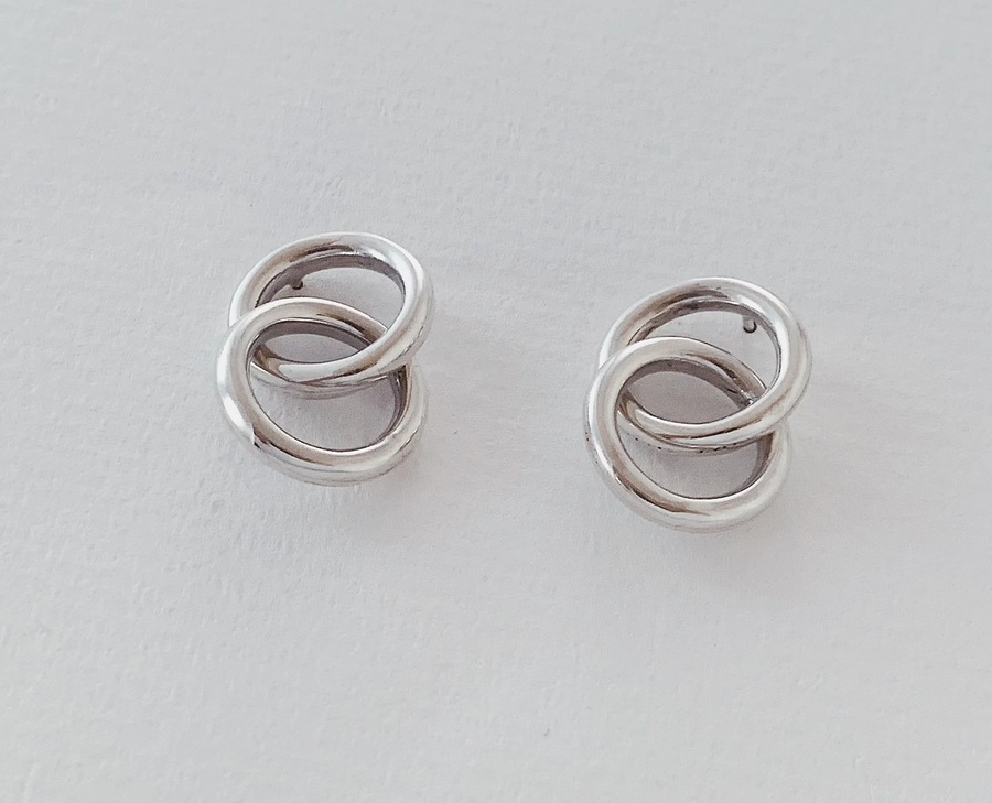 Double Trouble Earrings in Silver