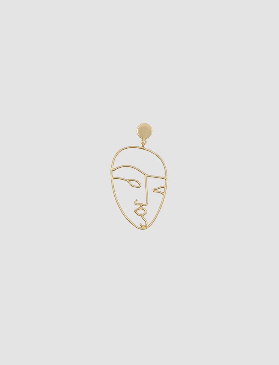The Face Earrings in Gold