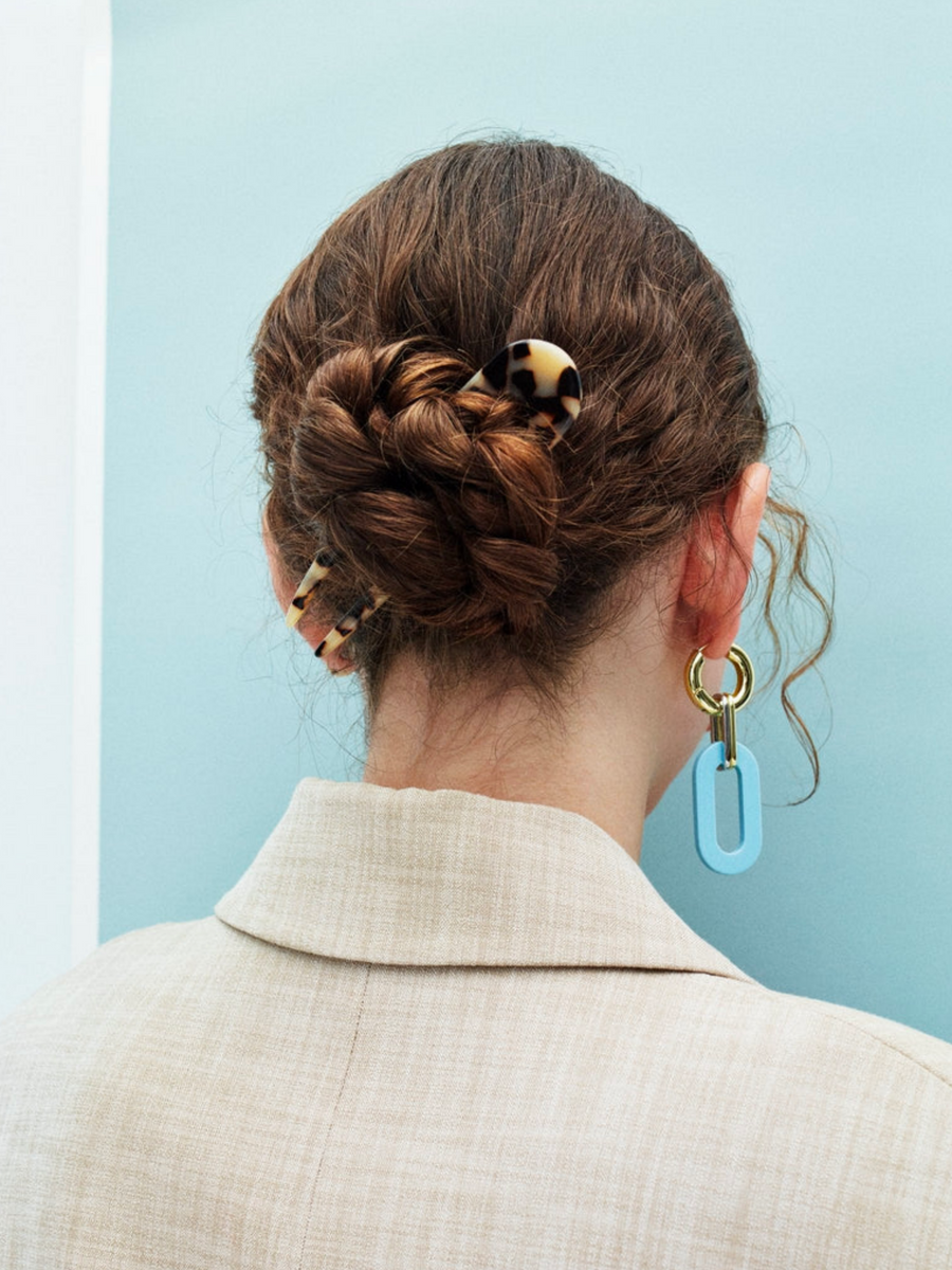 French Hair Pin in Jadeite Green