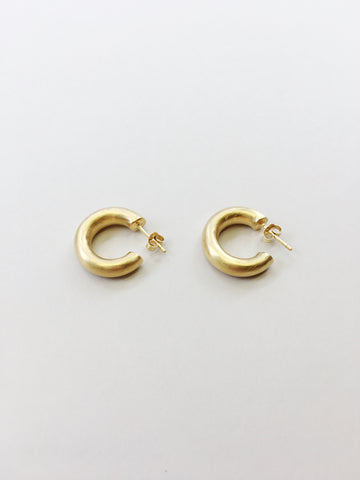 Matte Gold Hoops