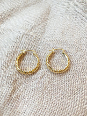 Savoy Midi Hoops in Gold