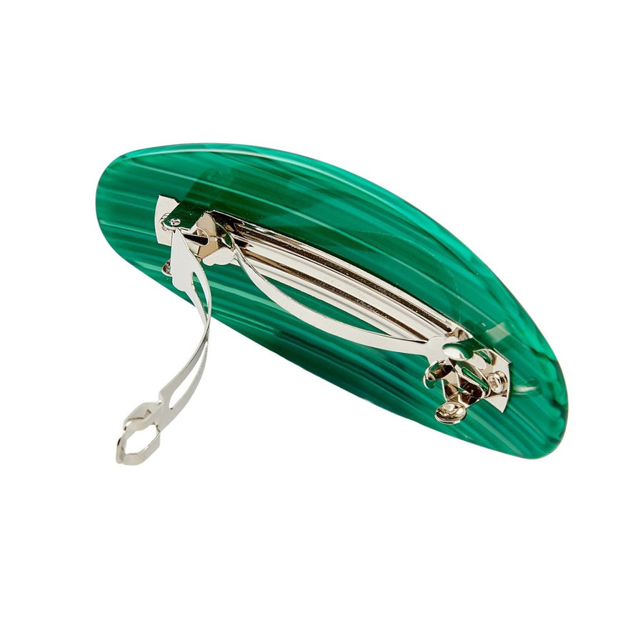 Jumbo Oval Clip in Malachite
