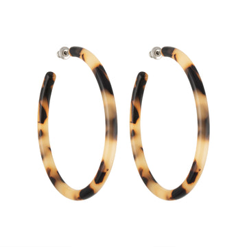 Large Hoops in Blonde Tortoise