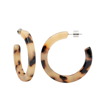 Midi Hoops in Blonde Tortoise