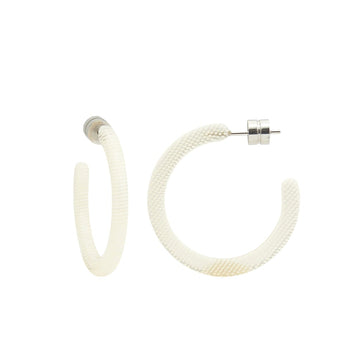 Mini Hoops in Cream Dot
