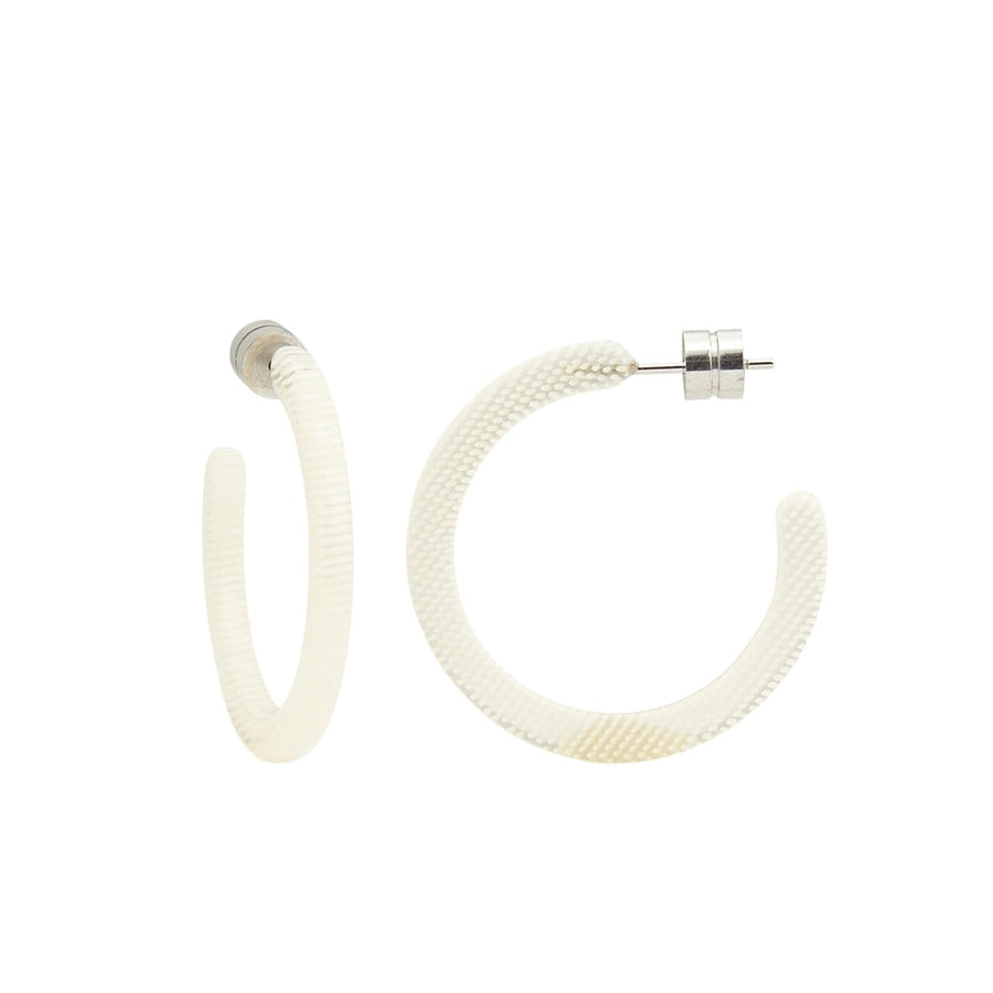 Mini Hoops in Cream Dot