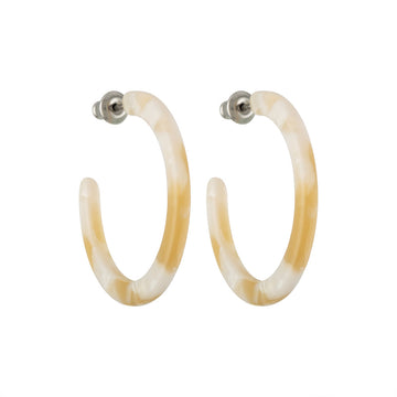 Mini Hoops in Taupe Shell