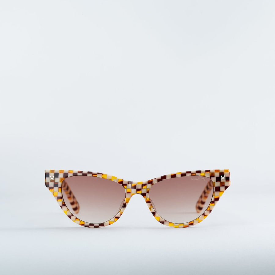 Suzy - Sunglasses in Tortoise Checker