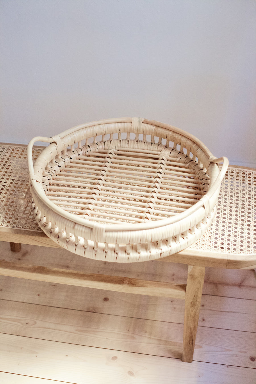 Rattan Round Serving Tray Small