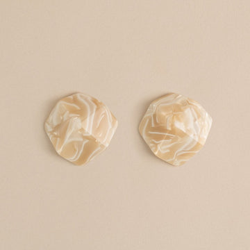 Sculpture Studs in Ivory
