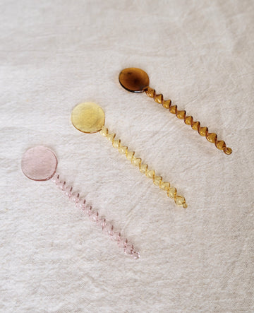 Spiral Glass Spoons Blush