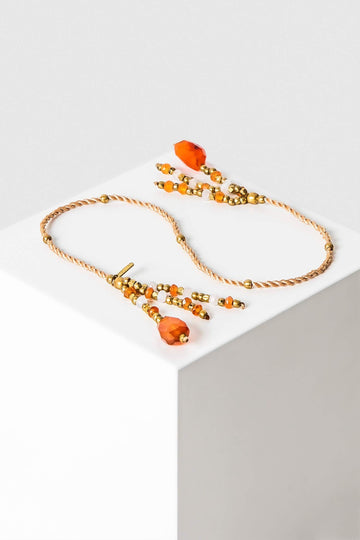 Bookmark Nimdiki Stone Tassels - Carnelian