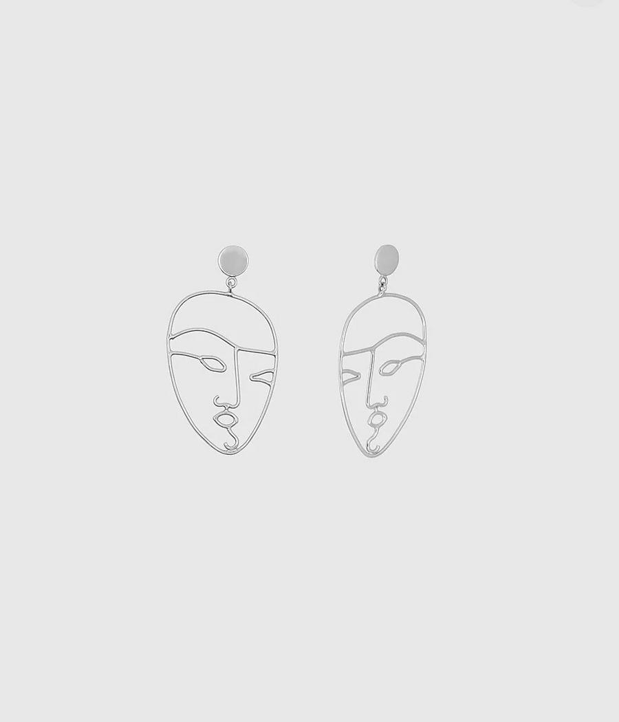 The Face Earrings in Silver