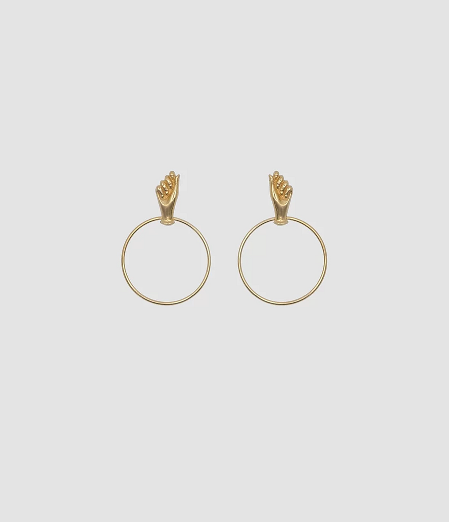 The Hand Earrings in Gold