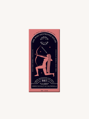 85% Dark Cacao Tablet - HIBISCUS SALT & CALENDULA