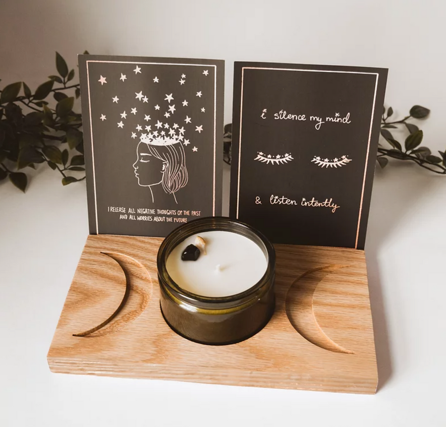 Triple Moon Candle/Card Stand