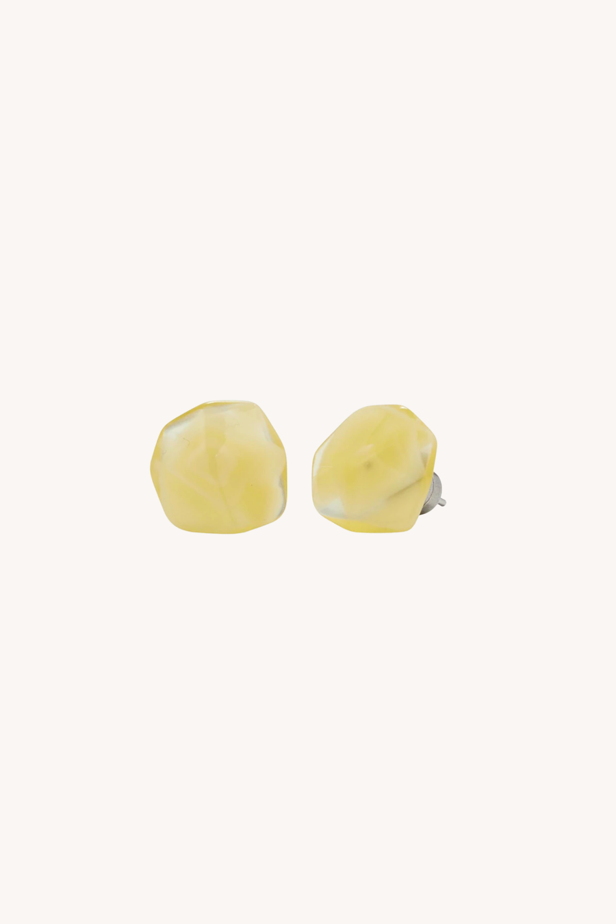 Mini Sculpture Studs in Naples Yellow