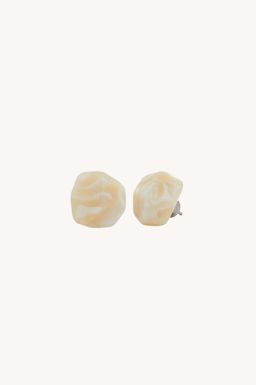 Mini Sculpture Studs in Ivory